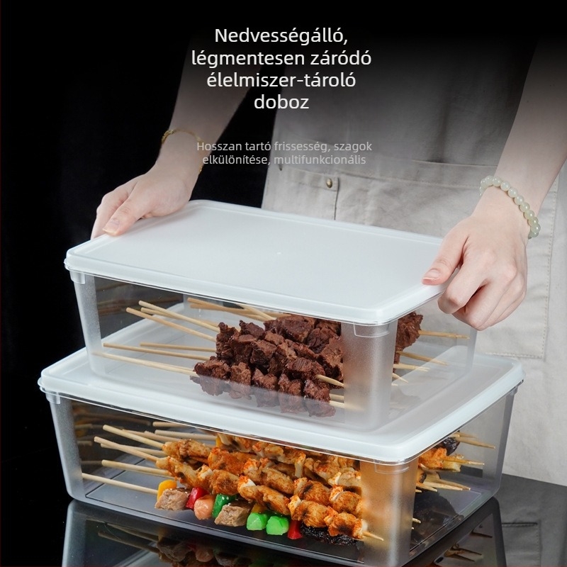 Élelmiszer-minőségű átlátszó zárható tároló gyümölcsök számára, hűtő- és fagyasztóbarát, nagy kapacitású