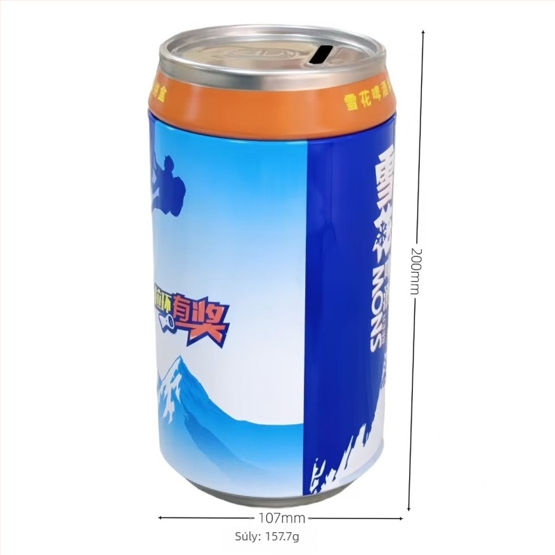 Ónlemezből készült megtakarítási doboz Cola üveg formájában, fém utánzó pénzgyűjtő, teás doboz, társasjáték-kiegészítő