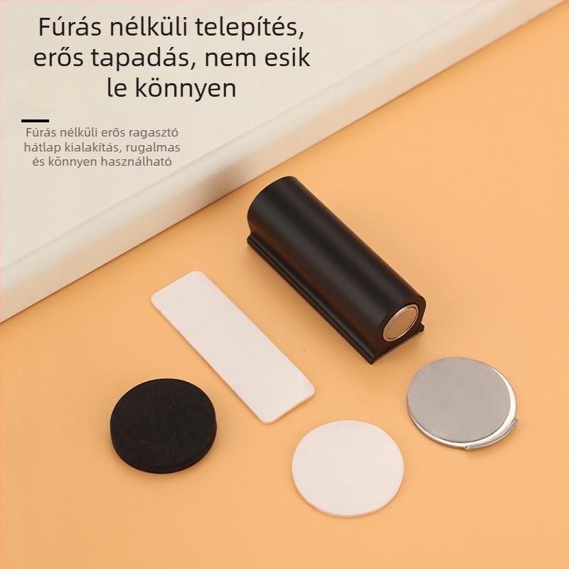 Rozsdamentes acélból, lyukasztás nélküli, talajra szerelt mágneses ajtókorlátozó, szélálló, rejtett, ütközésvédő
