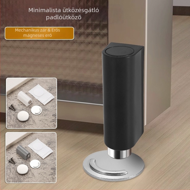 Fúrás nélküli, ultra-szűk, csendes padlószívó ajtózár üvegfürdőszobához – szélvédő és ütközésvédő