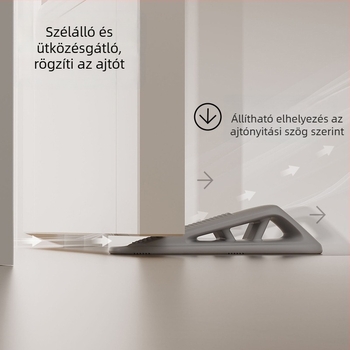 Szilikon ajtóstop, fúrás nélküli, falra szerelhető, ütésvédő, gyerekbiztonság