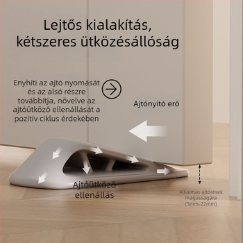 Szilikon ajtóstop, fúrás nélküli, falra szerelhető, ütésvédő, gyerekbiztonság