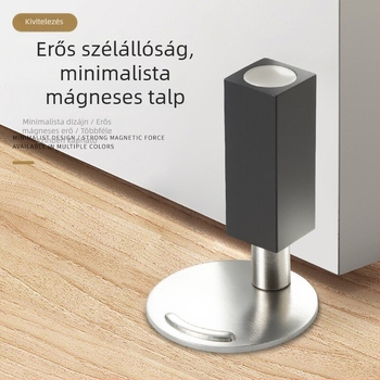 Új modell fúrás nélküli, ultra-szűk, csendes padlóhoz rögzített ajtóstopper fürdőszoba üvegajtókhoz, szélerő és ütközés elleni védelem
