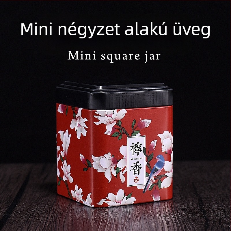 50 g teás doboz, kompakt utazó méretű, fémdobozos, zárható tea csomagoláshoz