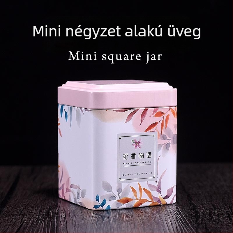 50 g teás doboz, kompakt utazó méretű, fémdobozos, zárható tea csomagoláshoz