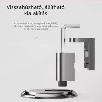 Állítható padlóra szerelt ajtóütköző, fúrás nélküli telepítés, szélálló, rejtett ajtóütköző