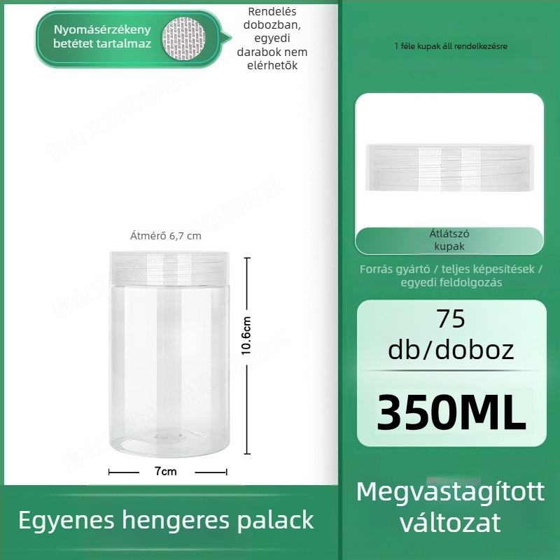 Áttetsző műanyag edény fedővel, élelmiszer-minőségű széles nyílású tároló, kekszek, diófélék, nassolnivalók és gabonafélék számára