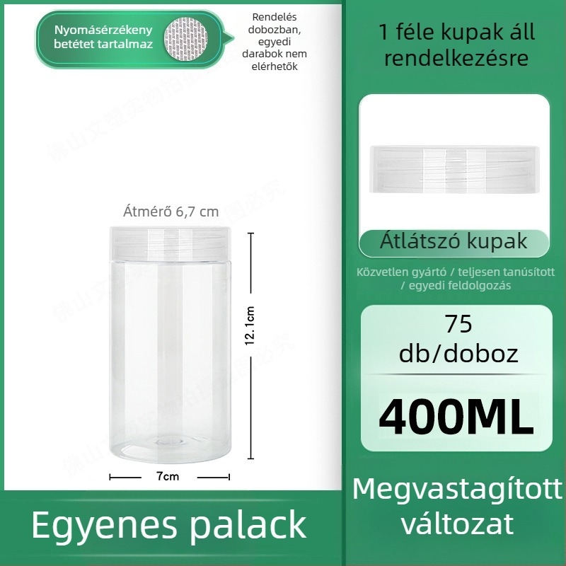 Áttetsző műanyag edény fedővel, élelmiszer-minőségű széles nyílású tároló, kekszek, diófélék, nassolnivalók és gabonafélék számára