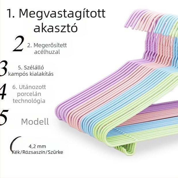 Vastagított, hosszított ruhás vállfa felnőtteknek, otthoni használatra, ideális téli ruhák és kabátok felakasztására és szárítására