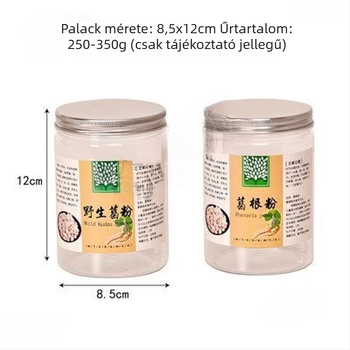 Átlátszó műanyag üvegben vad Kudzu por, 500 ml, zárható kupakkal