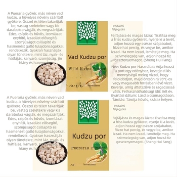 Átlátszó műanyag üvegben vad Kudzu por, 500 ml, zárható kupakkal