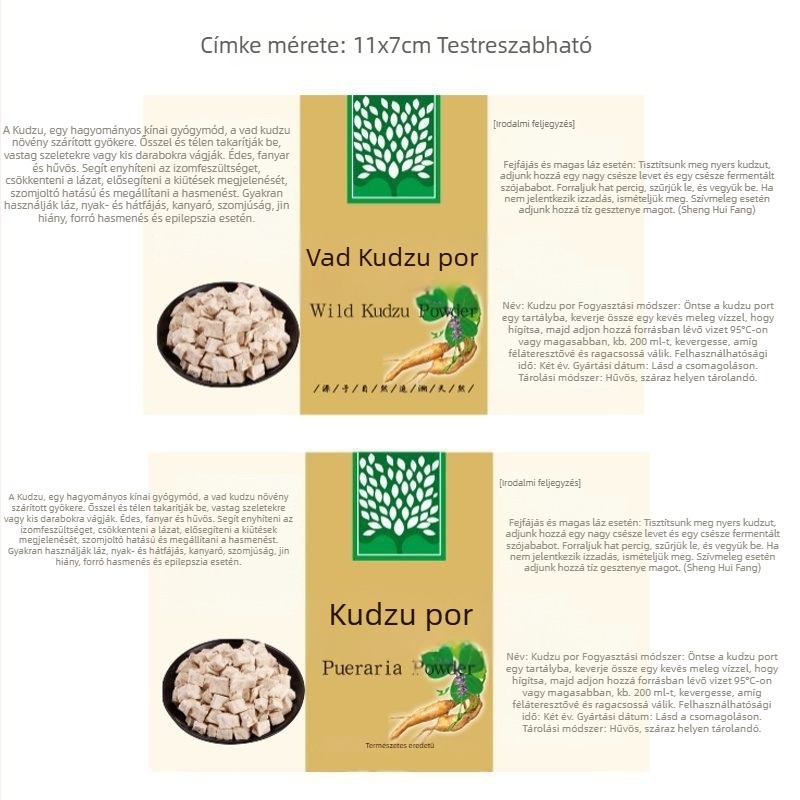 Átlátszó műanyag üvegben vad Kudzu por, 500 ml, zárható kupakkal