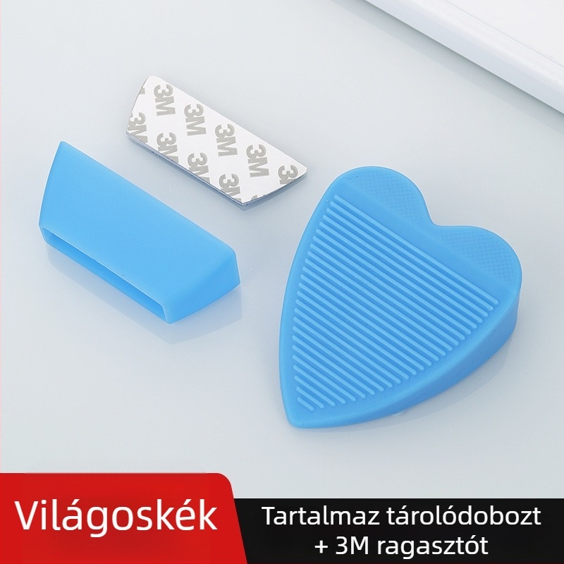 Szilikon ajtóstop faajtókhoz, csúszásmentes szalaggal és beépített tárolóval, műanyag háztartási ajtóstop