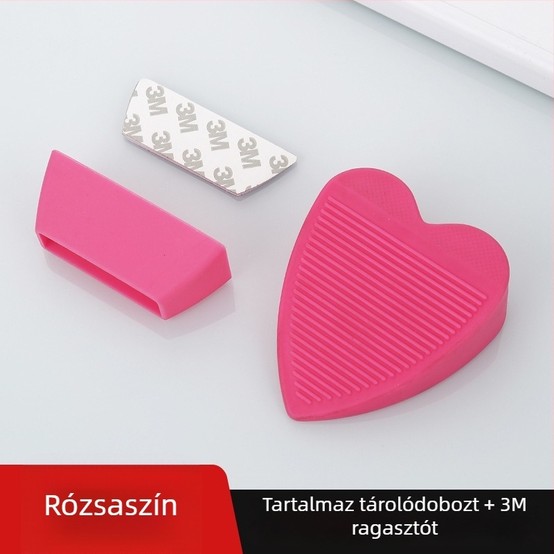 Szilikon ajtóstop faajtókhoz, csúszásmentes szalaggal és beépített tárolóval, műanyag háztartási ajtóstop