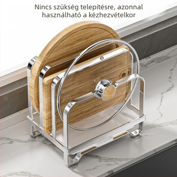 Új konyhai pultmelletti tároló – multifunkcionális állvány fedőknek, vágódeszkáknak és leeresztésre