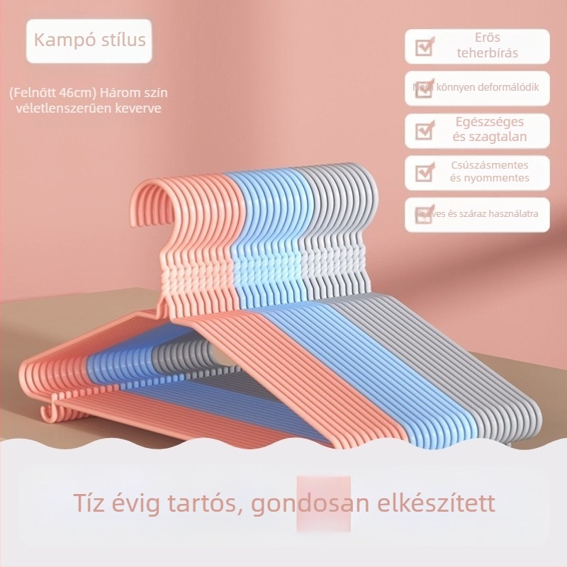 Vastagodott és megnövelt ruhafogas, otthoni használatra, felnőtt és gyerek ruhákhoz, ruhaszárító állvány, kollégiumi használatra