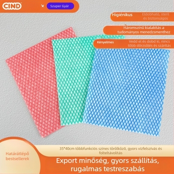 Keling nem szőtt egyszer használatos edénytisztító kendők, nedves-száraz kettős használatú, sávos minta, nagy méret, 50 db/csomag