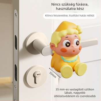 Csillag alakú, csendes ütközésgátló ajtóstopper rugalmas védőhéjjal a kilincsekhez, falra szerelhető, furat nélkül