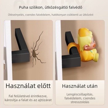 Csillag alakú, csendes ütközésgátló ajtóstopper rugalmas védőhéjjal a kilincsekhez, falra szerelhető, furat nélkül