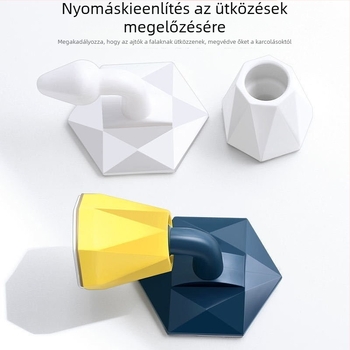 Szilikon ajtó stopper szívókoronggal, padlóra szerelhető, fúrás nélkül, ütközésvédő