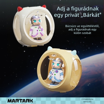Átlátszó akril figurakiállító doboz, asztali tároló, porvédő, rakható, 18 darab figurának helyet ad