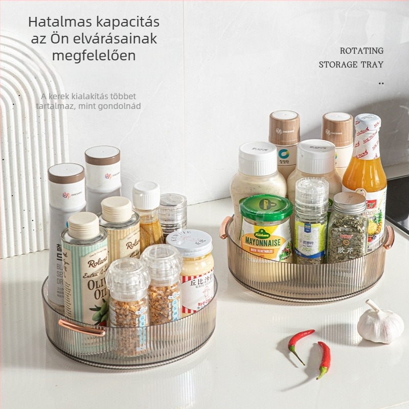 360°-ban forgó fűszertartó a konyhába – szósz és ecet tároló