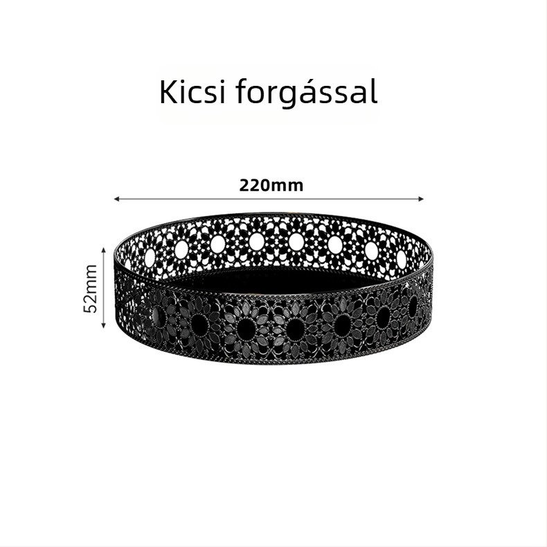 360°-ban forgó fűszertartó polc szénacélból, perforált mintázattal, konyhai rendező