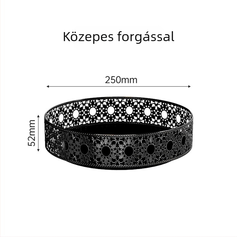 360°-ban forgó fűszertartó polc szénacélból, perforált mintázattal, konyhai rendező