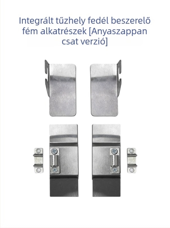 Beépített főző- és páraelszívó üveg- és fém tartókészlet, 7 alakú kerettel, üvegtartóval, fém csattal és mágneses záróval