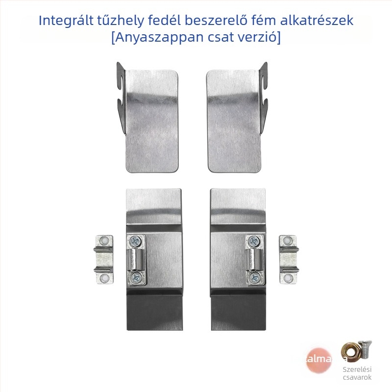 Beépített főző- és páraelszívó üveg- és fém tartókészlet, 7 alakú kerettel, üvegtartóval, fém csattal és mágneses záróval