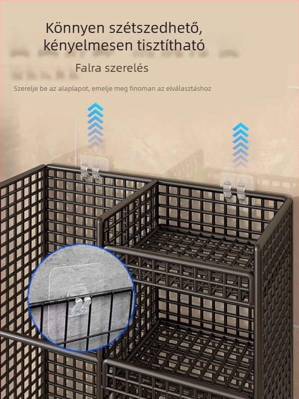 Fali fűszertartó – fúrás nélküli konyhai polc, többfunkciós tároló hagyma, gyömbér és fokhagyma számára