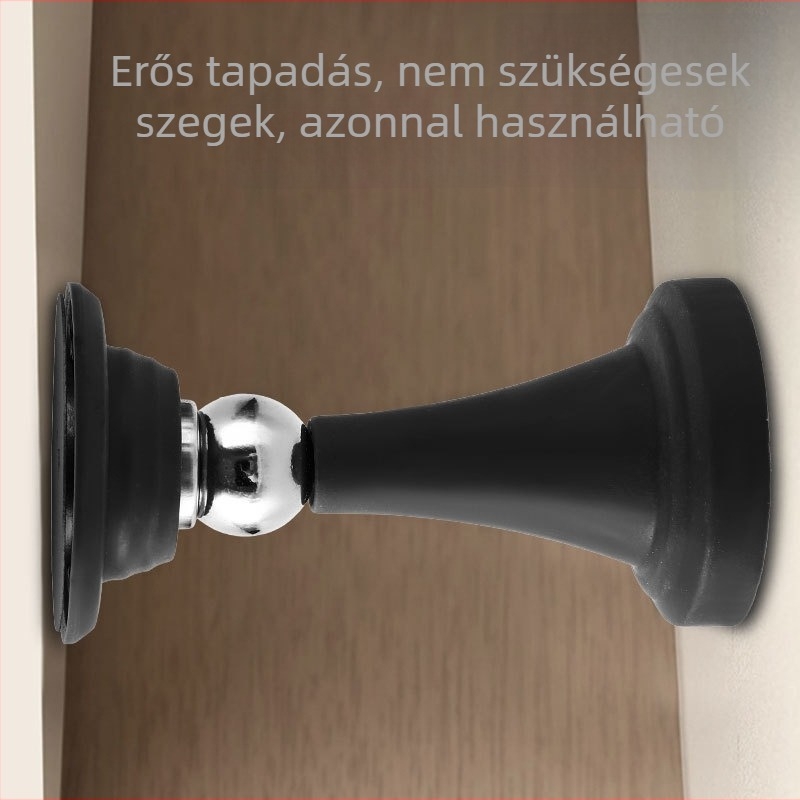 Szilikon ajtóstopper hálószobai fa ajtókhoz, fúrás nélkül, mágneses, csendes ütközésvédő, falra szerelhető, üvegajtókhoz és fürdőszobához