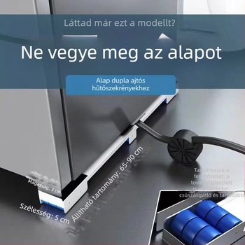 Teleszkópos mosógép alapállvány ruhásszekrény és hűtő magasságát növelő tárolóval, görgős tartóval, mobil tárolás