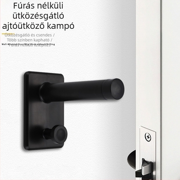 Fúrás nélküli felső ajtóakasztó, ütközésvédő ajtóstopper, faajtókhoz szállodákban és apartmanokban, fürdőszobai ajtóakasztó
