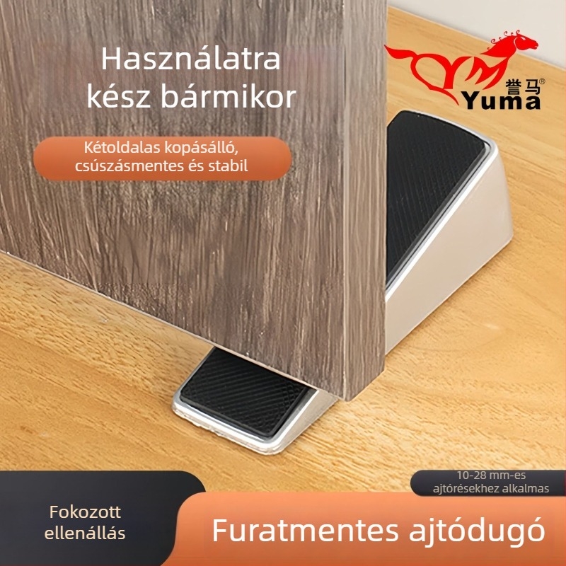 Fúrás nélküli ajtóstopper szilikonból – anti-koccanás, vastag, csendes, otthoni és szállodai tűzvédelmi ajtókhoz