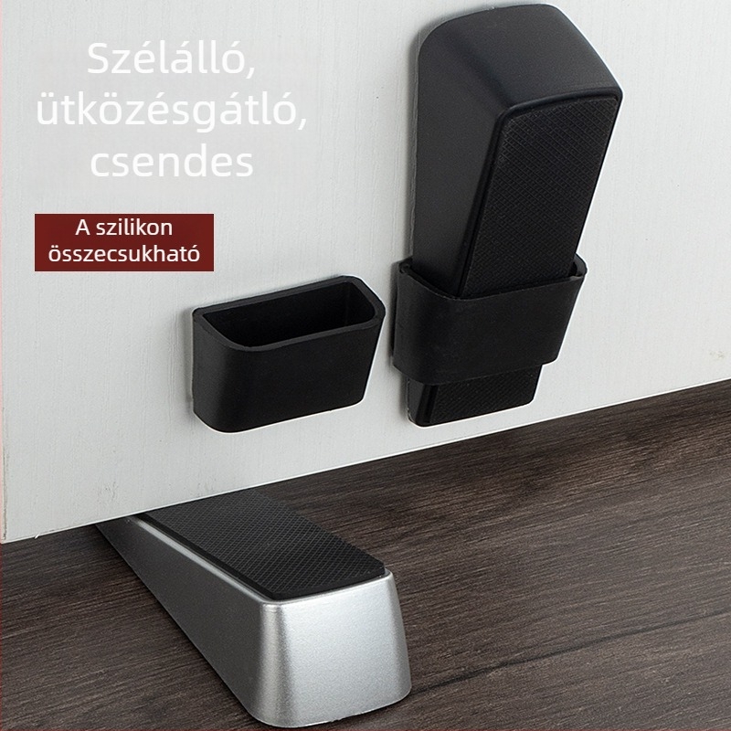 Fúrás nélküli ajtóstopper szilikonból – anti-koccanás, vastag, csendes, otthoni és szállodai tűzvédelmi ajtókhoz