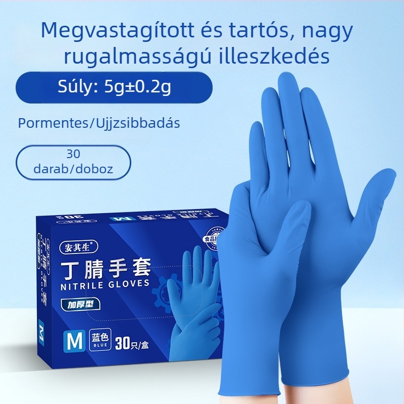 Anqisheng Fekete nitril egyszer használatos kesztyűk, tartósak és vastagított kivitelben, háztartási és konyhai használatra