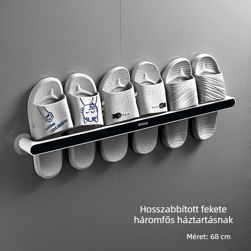 Fali papucsos polc a fürdőszobába, szívóval rögzítve, cipő tároló