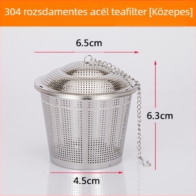 304 rozsdamentes acél hordó alakú fűszerező labda levesekhez és teához, teafilter-labda
