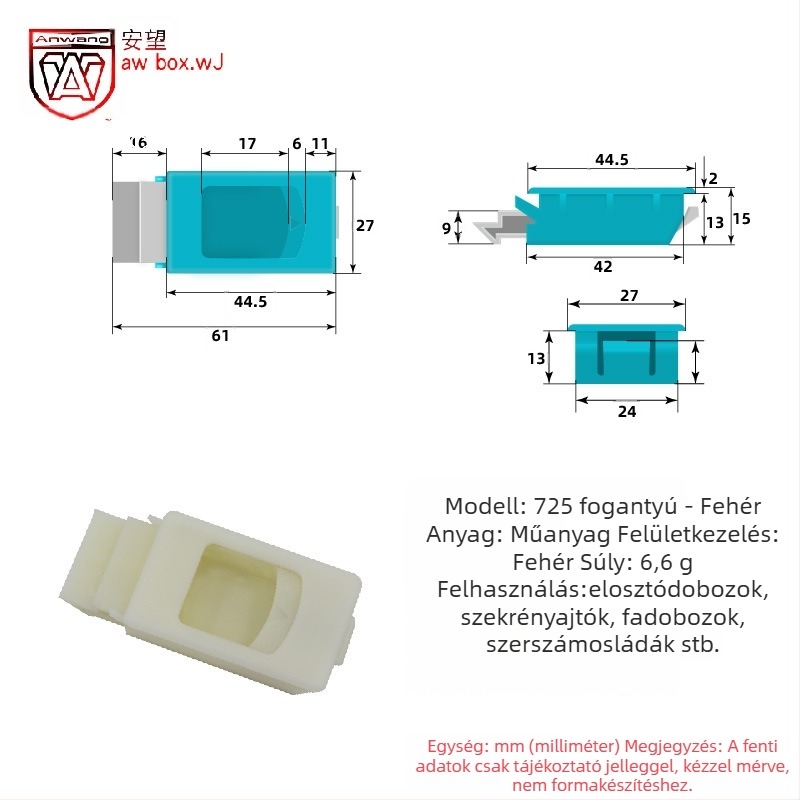 AW Anwang 725 Műanyag fogantyú zár elektromos szekrényekhez