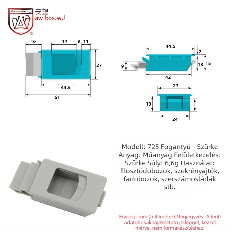 AW Anwang 725 Műanyag fogantyú zár elektromos szekrényekhez