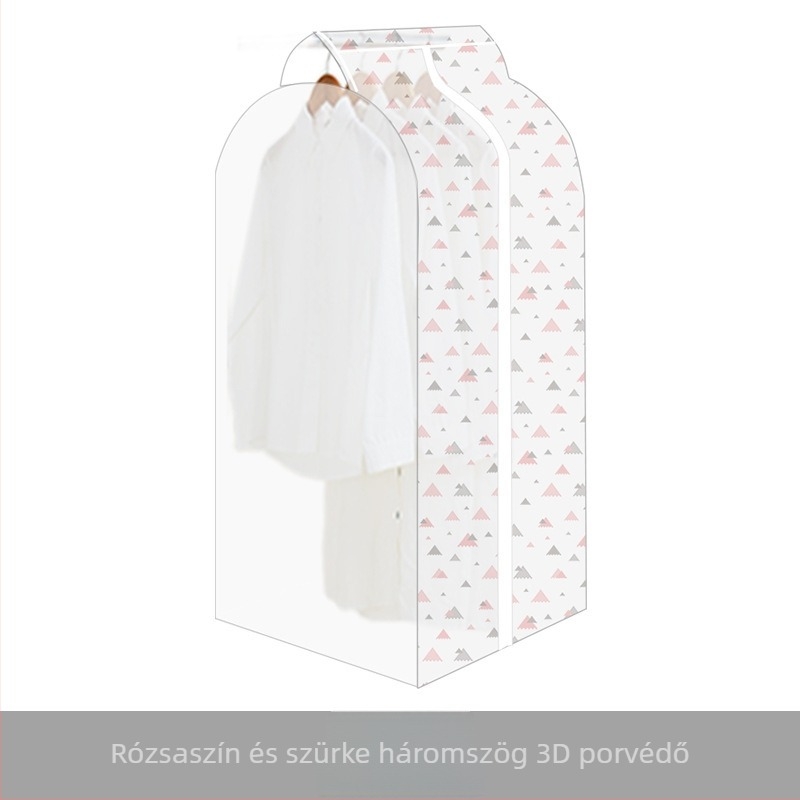 PEVA átlátszó ruhaporvédő huzat nyomtatott mintával, akasztós – háztartási használatra