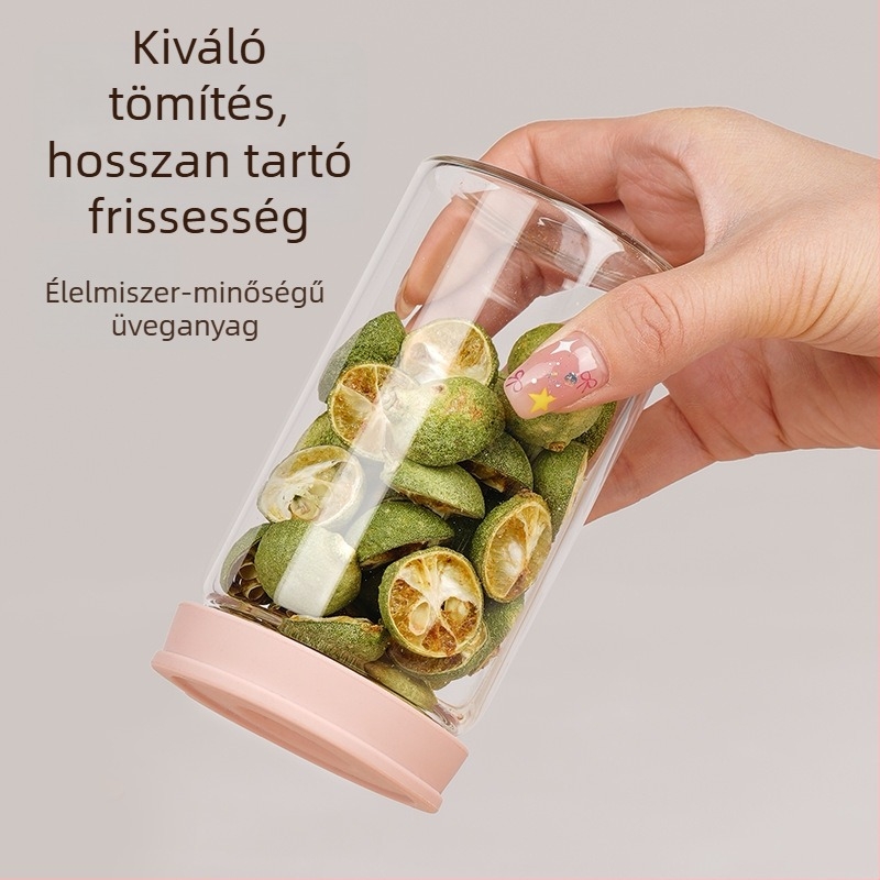 Gabonafélékhez zárható üvegtároló – átlátszó, nedvességálló, a frissességet megőrző
