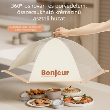 Hálós ételfedő háztartási használatra — pormentes védőfedél maradék ételekhez, multifunkcionális francia stílusú ételfedő