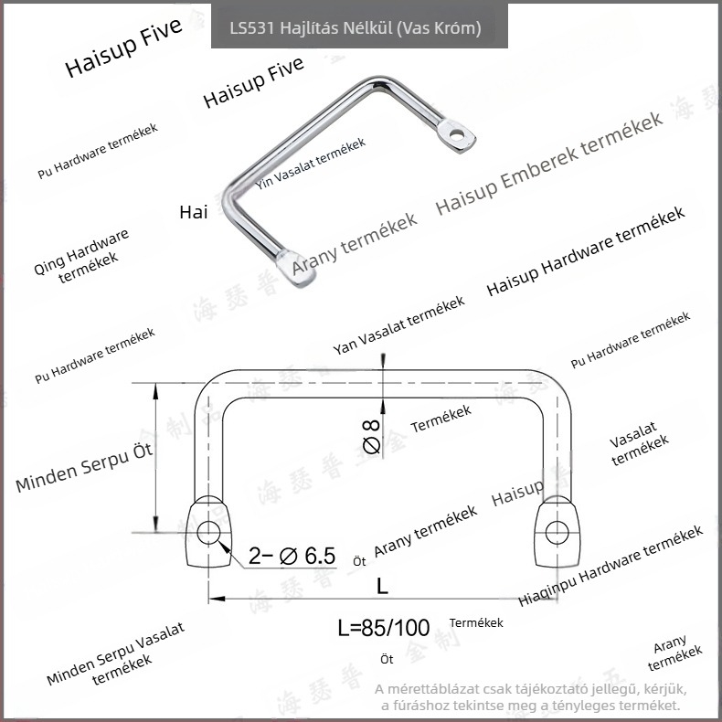 Ipari szekrényajtó fogantyú, lapos fejű, ferde, mechanikus, rozsdamentes acélból, LS531-100, Heasup