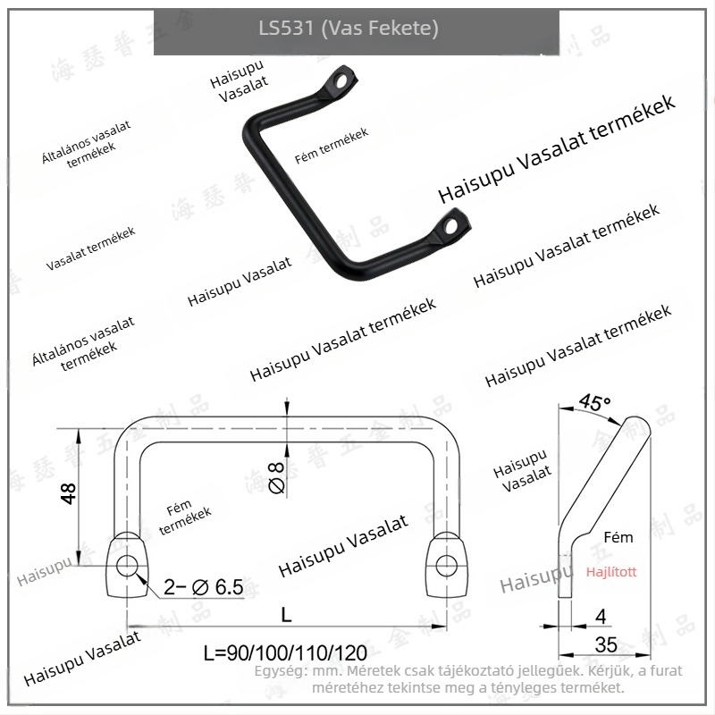 Ipari szekrényajtó fogantyú, lapos fejű, ferde, mechanikus, rozsdamentes acélból, LS531-100, Heasup