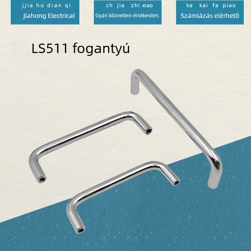 Forgó fogantyú LS511 – Szerszámtároló dobozhoz: tömör vas fogantyú, U‑alakú szekrényfogó rozsdamentes acélból, szénacél, cink-ötvözet