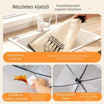 Téli szigetelt ételfedő, összecsukható, otthoni konyhához, ételmaradékok porvédelme