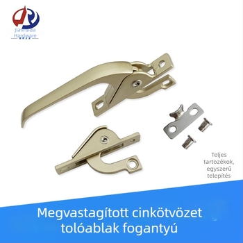 Zinkötvözet ablakfogantyú, retro stílusú ablakhoz, fel-le összekapcsoló kar, átviteli fogantyú és összekötő rúd