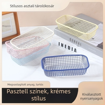 Ins-stílusú vasból készült tároló kosár – kis asztali rendező az irodába, minimalist dizájn